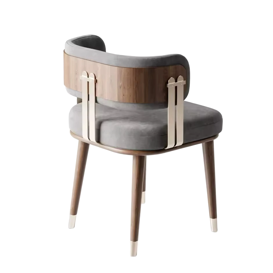 Purely Feel Light Luxury Dining Chair New Chinese Solid Wood Restaurant Club Dining Chair Department Leisure Negotiation Chair