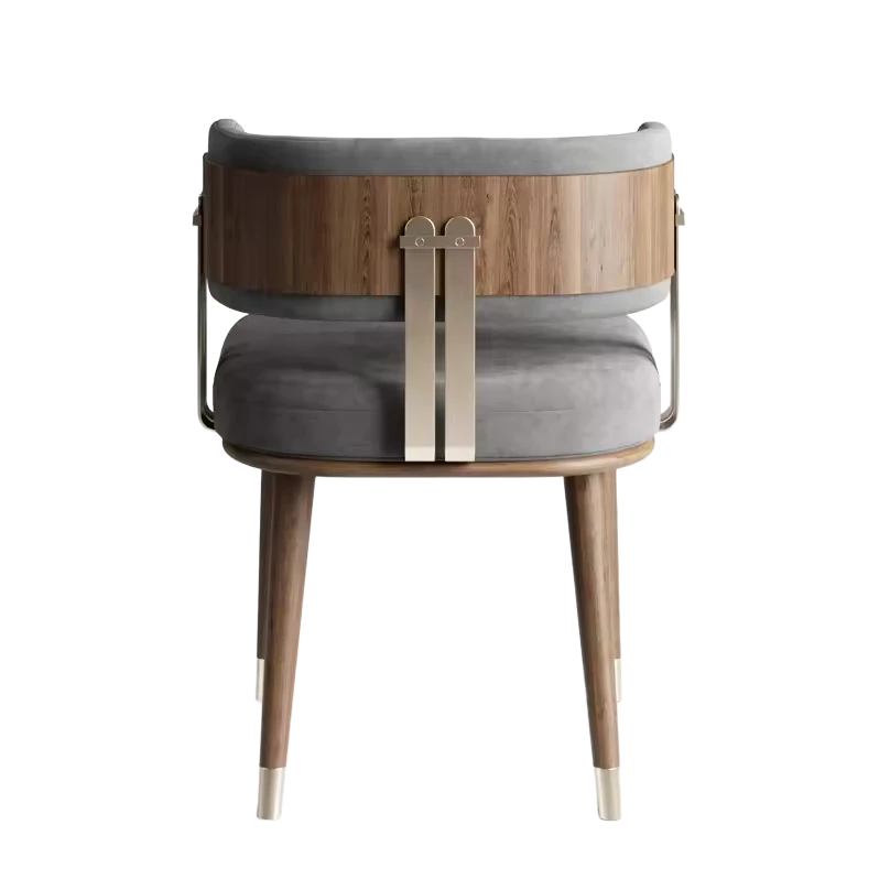 Purely Feel Light Luxury Dining Chair New Chinese Solid Wood Restaurant Club Dining Chair Department Leisure Negotiation Chair