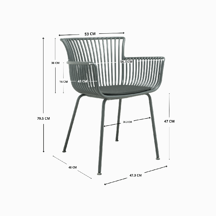 Dinning Room Chair Jai-Alai Gray