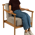 Fabric Arm Chair Xunlin Walnut Gris