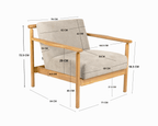 Fabric Arm Chair Xunlin Walnut Gris
