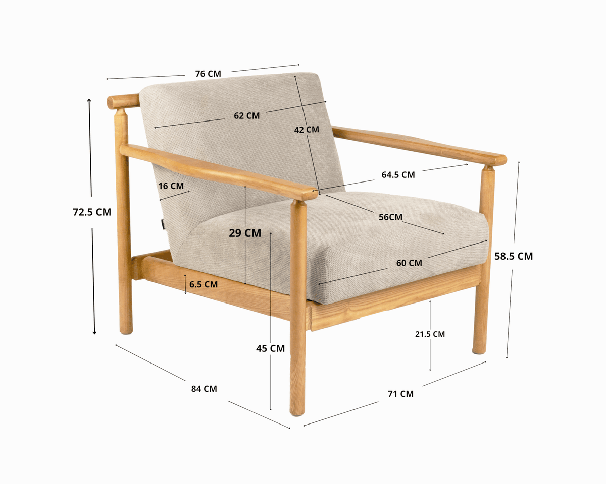 Fabric Arm Chair Xunlin Walnut Gris