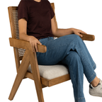 Wood Armchair Sandama Natural