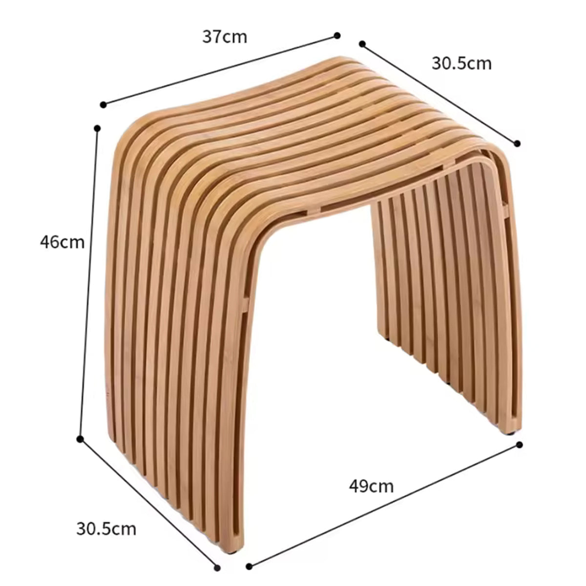 Nordic Natural Bamboo Chair Restaurant Coffee Shop Living Room Stool Bathroom Shower Waterproof Bench