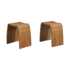 Nordic Natural Bamboo Chair Restaurant Coffee Shop Living Room Stool Bathroom Shower Waterproof Bench