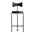 Nordic Vintage Modern Metal Backrest Leather Fixed Height Bar Stools For Kitchen Island Counter And Dining