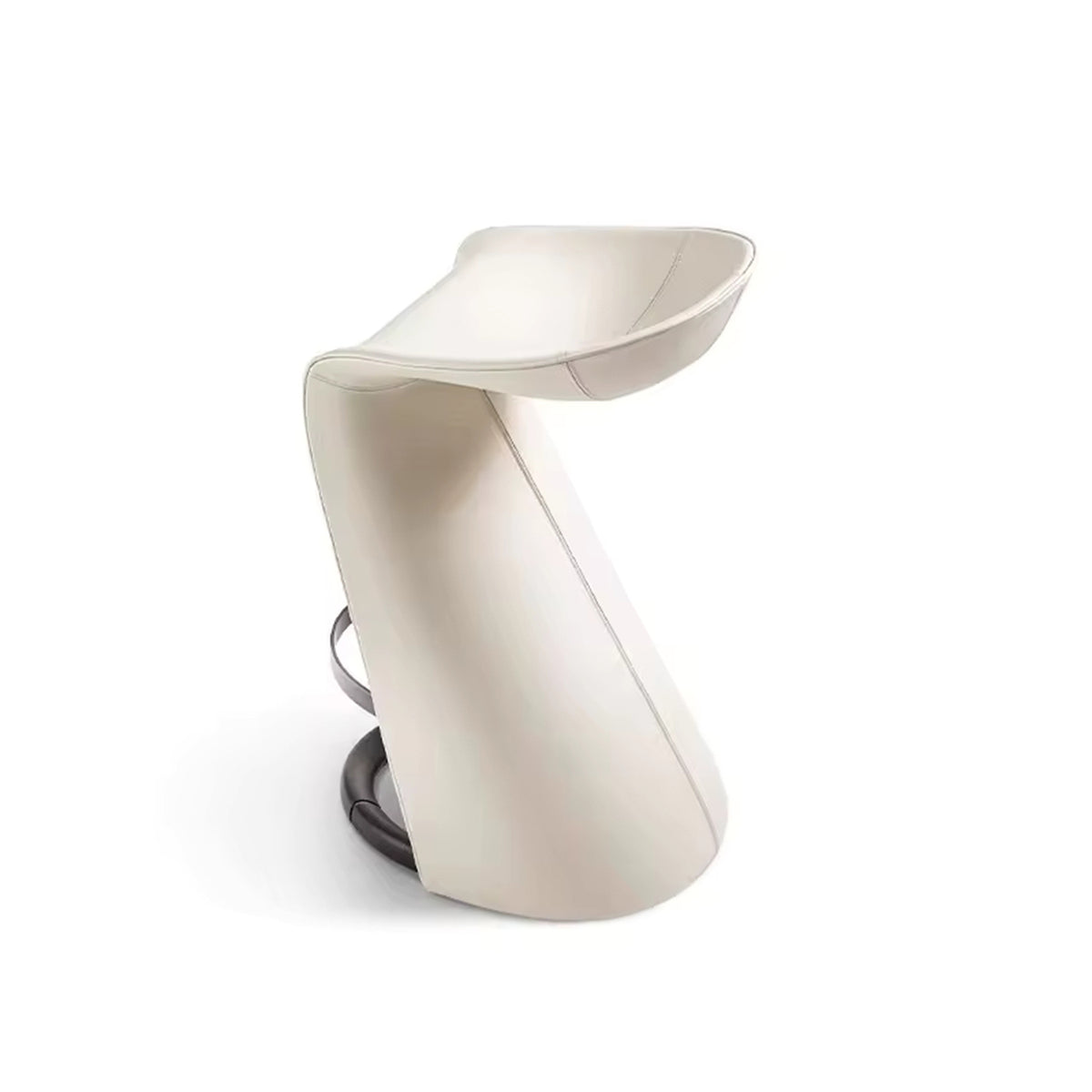 WISEMAX FURNITURE Nordic Home Kitchen Wooden Metal Leg Single Counter Stool Saddle Leather Cover Bar Chair for Restaurant Café
