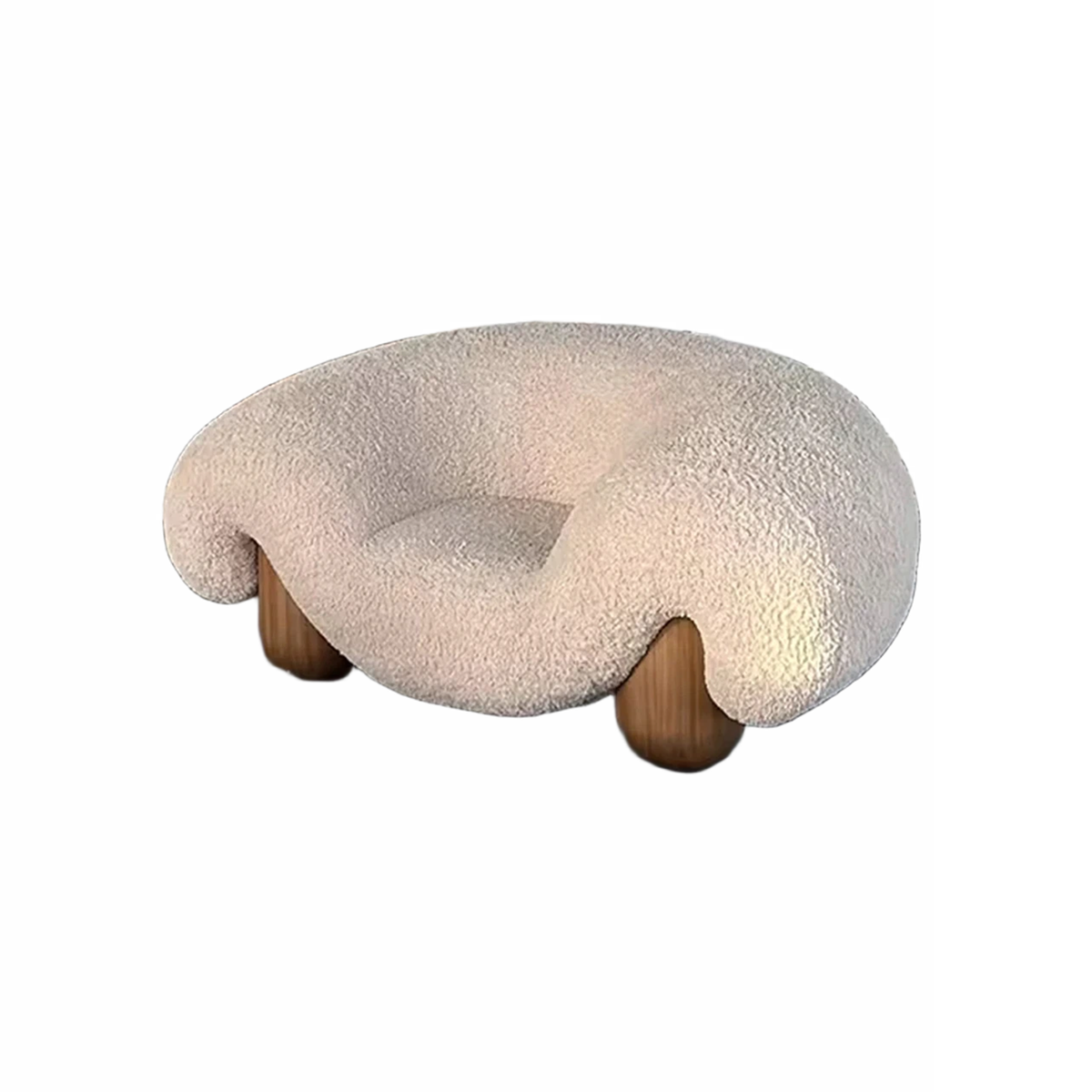 WISEMAX FURNITURE Italian Minimalist Living Room Curved Sofa Chair Creative Solid Wood Lounge Classic Fabric Couch For Home