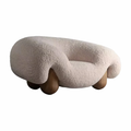 WISEMAX FURNITURE Italian Minimalist Living Room Curved Sofa Chair Creative Solid Wood Lounge Classic Fabric Couch For Home