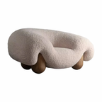 WISEMAX FURNITURE Italian Minimalist Living Room Curved Sofa Chair Creative Solid Wood Lounge Classic Fabric Couch For Home