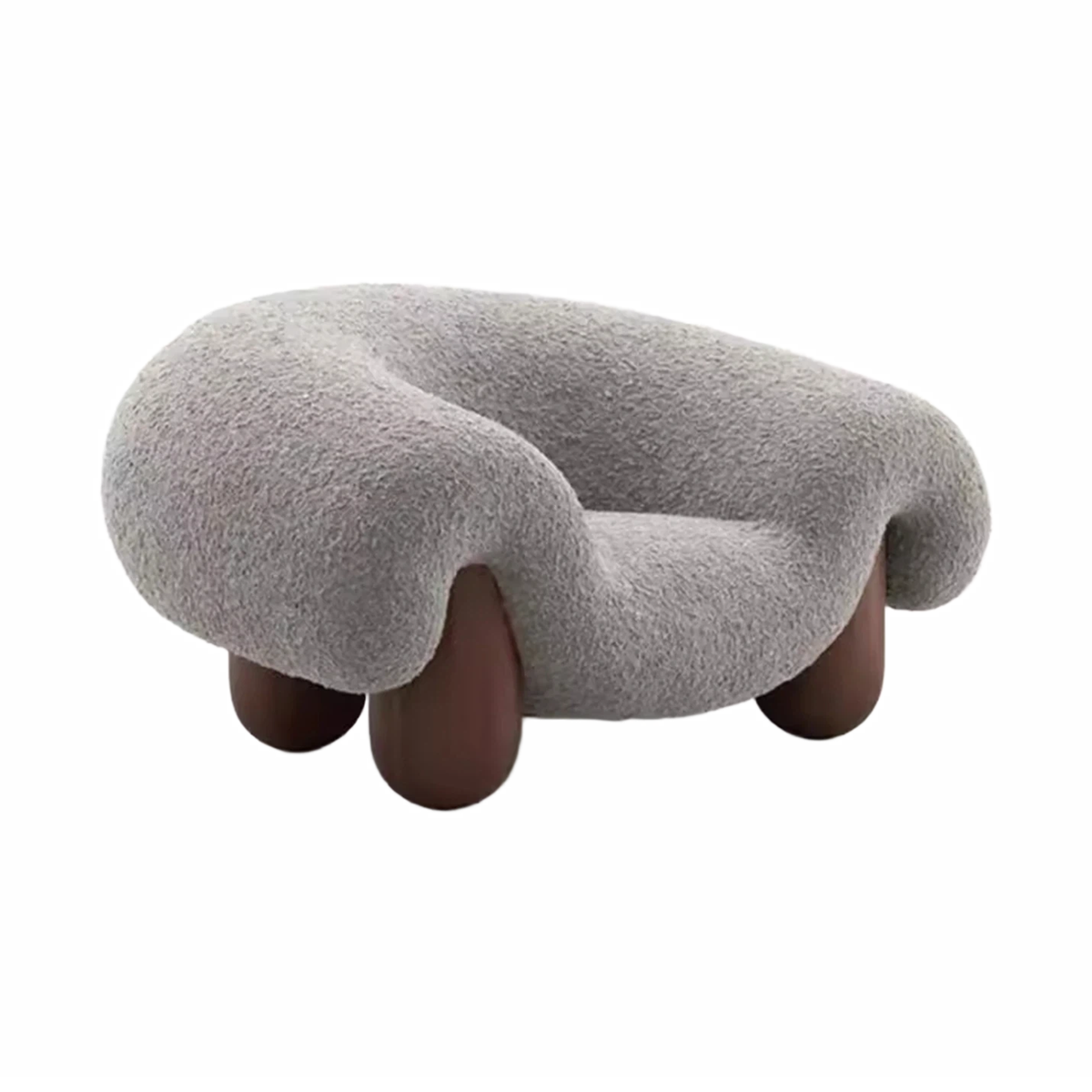 WISEMAX FURNITURE Italian Minimalist Living Room Curved Sofa Chair Creative Solid Wood Lounge Classic Fabric Couch For Home