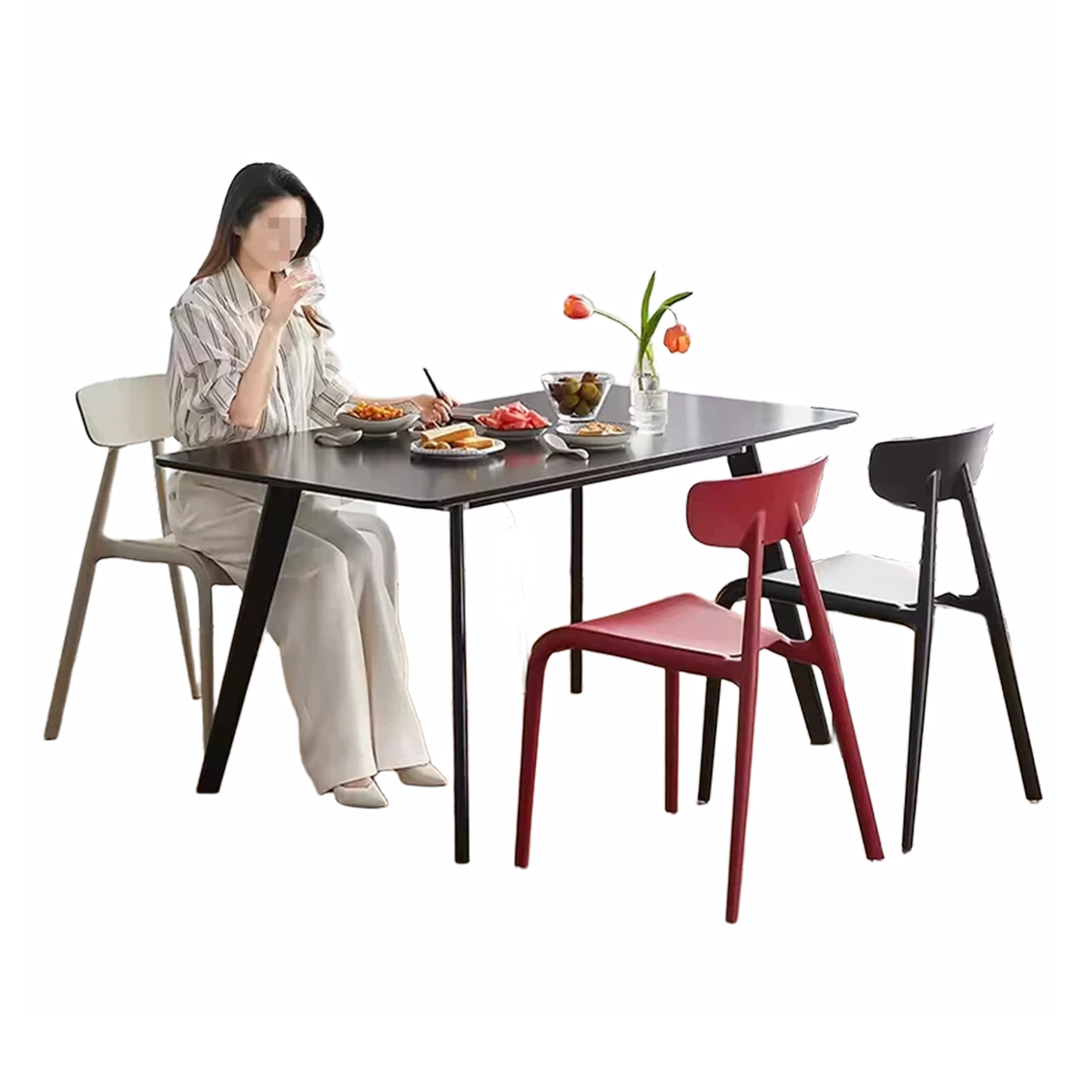 WISEMAX FURNITURE Modern Minimalist Coffee Dining Chair Nordic Fashion Leisure Chair Restaurant Plastic Chair
