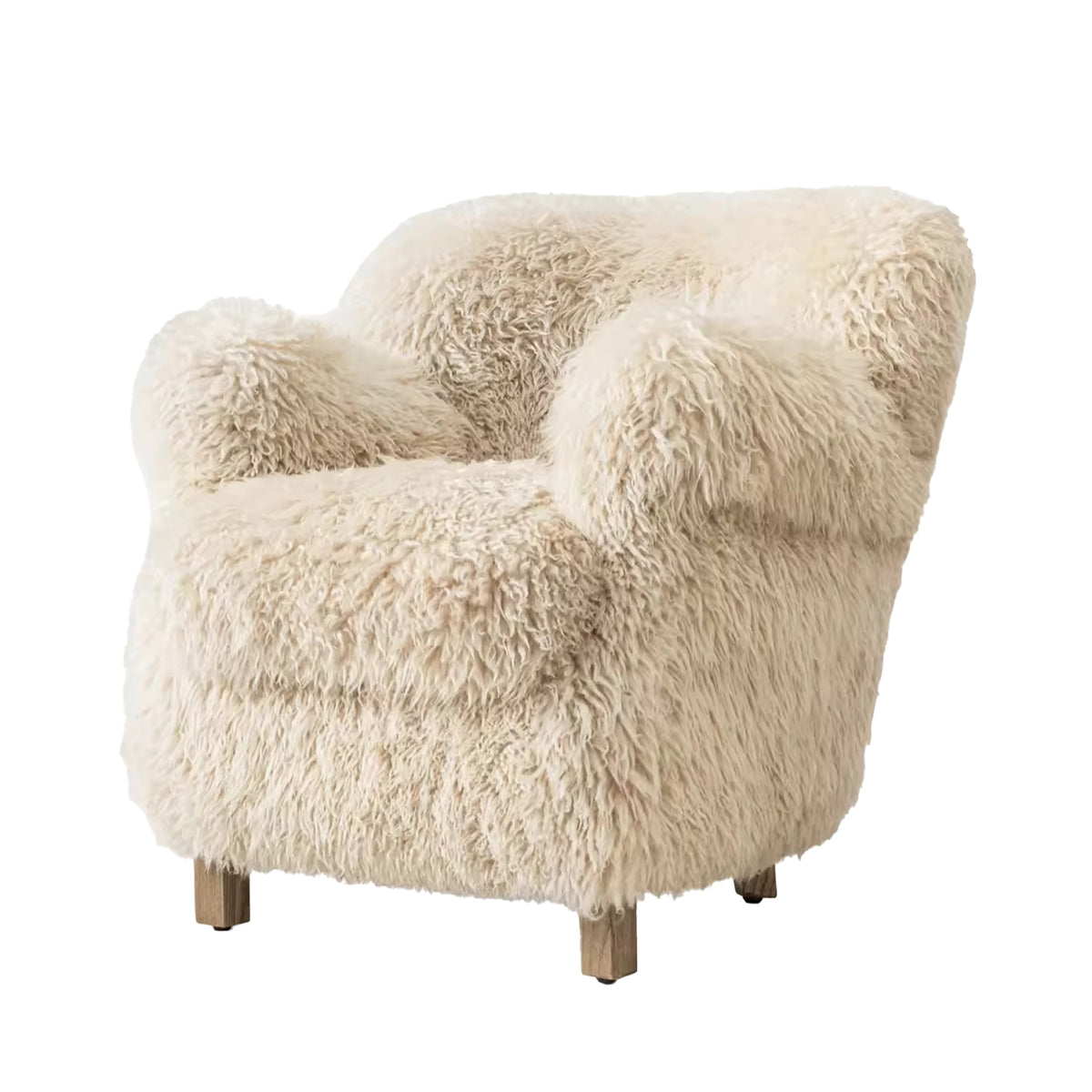 Sassanid OEM Contemporary English Wing Chair Luxury Living Room Chair Modern American Professor Sheepskin Armchair