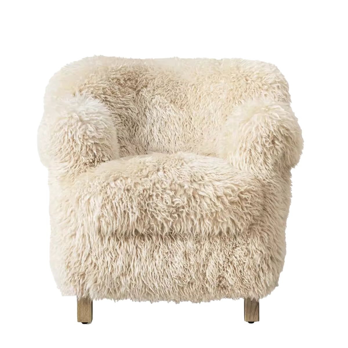 Sassanid OEM Contemporary English Wing Chair Luxury Living Room Chair Modern American Professor Sheepskin Armchair