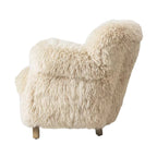 Sassanid OEM Contemporary English Wing Chair Luxury Living Room Chair Modern American Professor Sheepskin Armchair