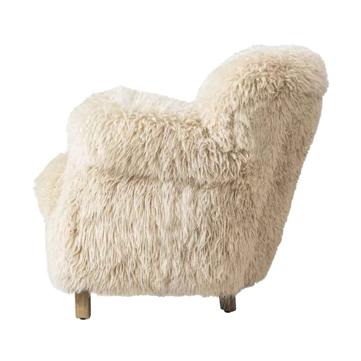 Sassanid OEM Contemporary English Wing Chair Luxury Living Room Chair Modern American Professor Sheepskin Armchair