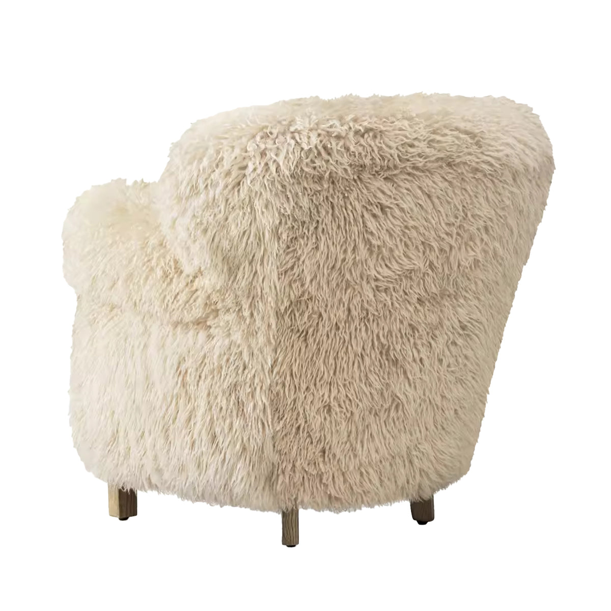 Sassanid OEM Contemporary English Wing Chair Luxury Living Room Chair Modern American Professor Sheepskin Armchair