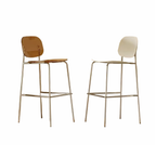 WISEMAX FURNITURE Modern Commercial Furniture Nordic Minimalist PVC Seat and Backrest with Stainless Steel High bar Stool