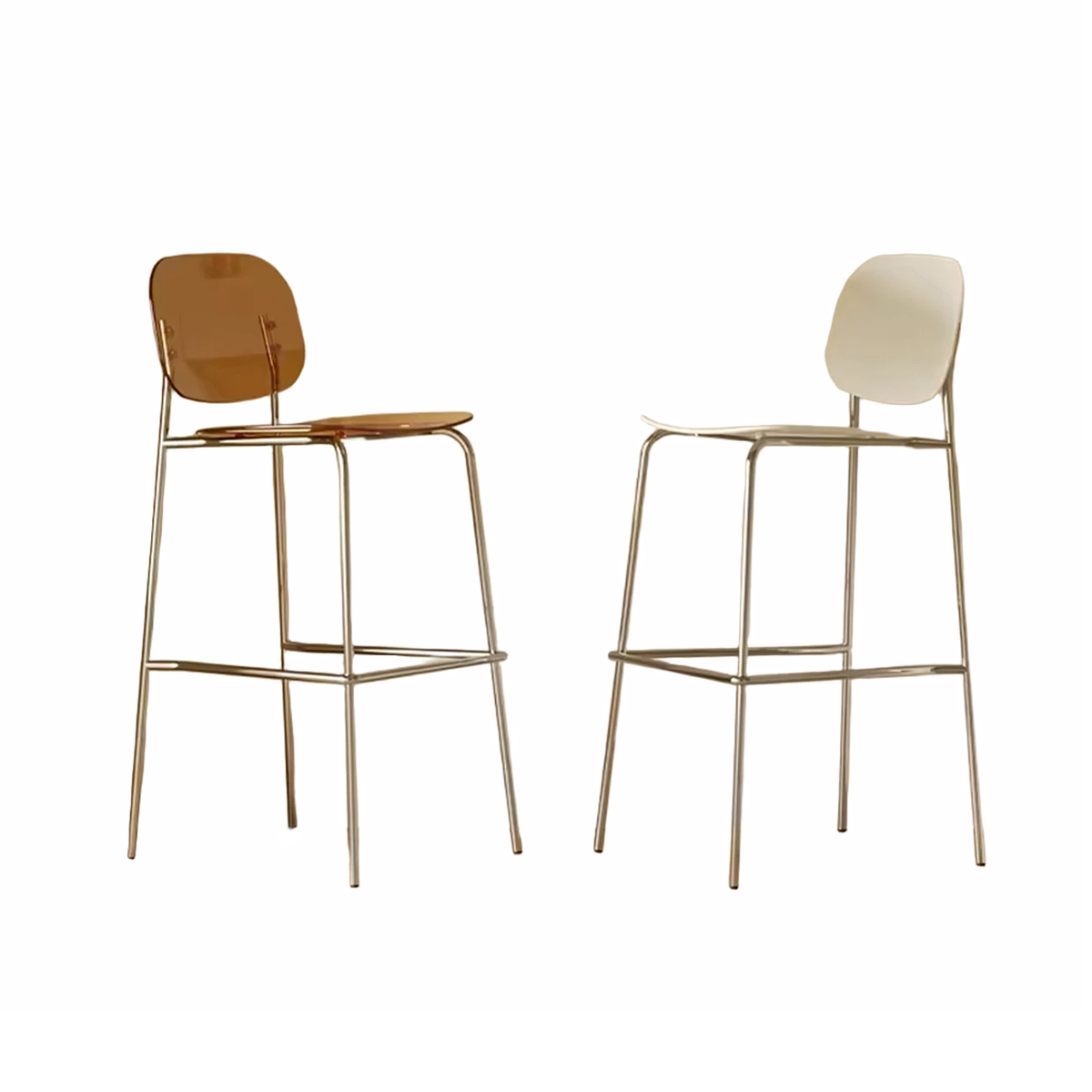 WISEMAX FURNITURE Modern Commercial Furniture Nordic Minimalist PVC Seat and Backrest with Stainless Steel High bar Stool