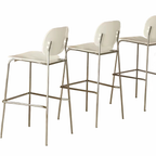 WISEMAX FURNITURE Modern Commercial Furniture Nordic Minimalist PVC Seat and Backrest with Stainless Steel High bar Stool