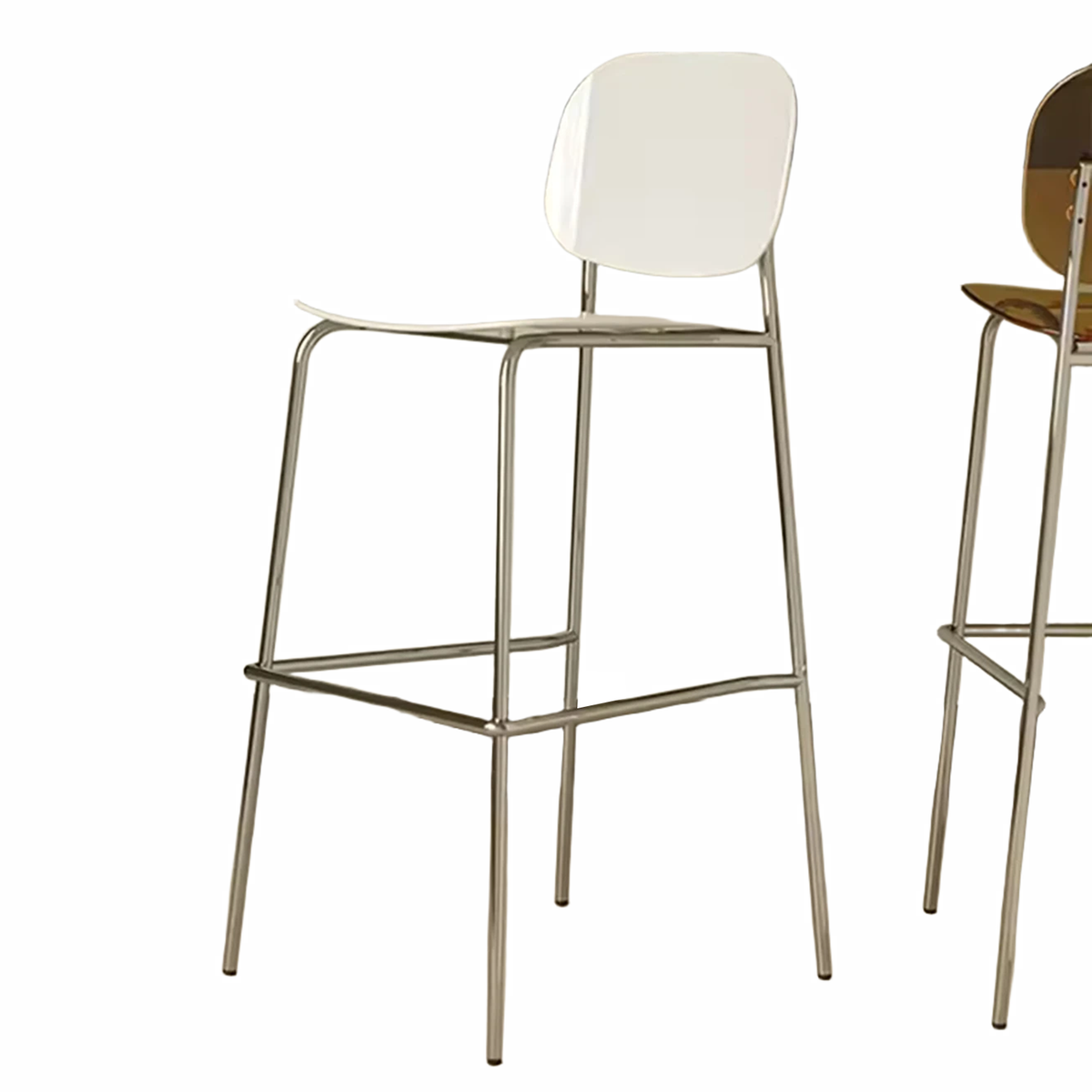 WISEMAX FURNITURE Modern Commercial Furniture Nordic Minimalist PVC Seat and Backrest with Stainless Steel High bar Stool