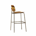 WISEMAX FURNITURE Modern Commercial Furniture Nordic Minimalist PVC Seat and Backrest with Stainless Steel High bar Stool