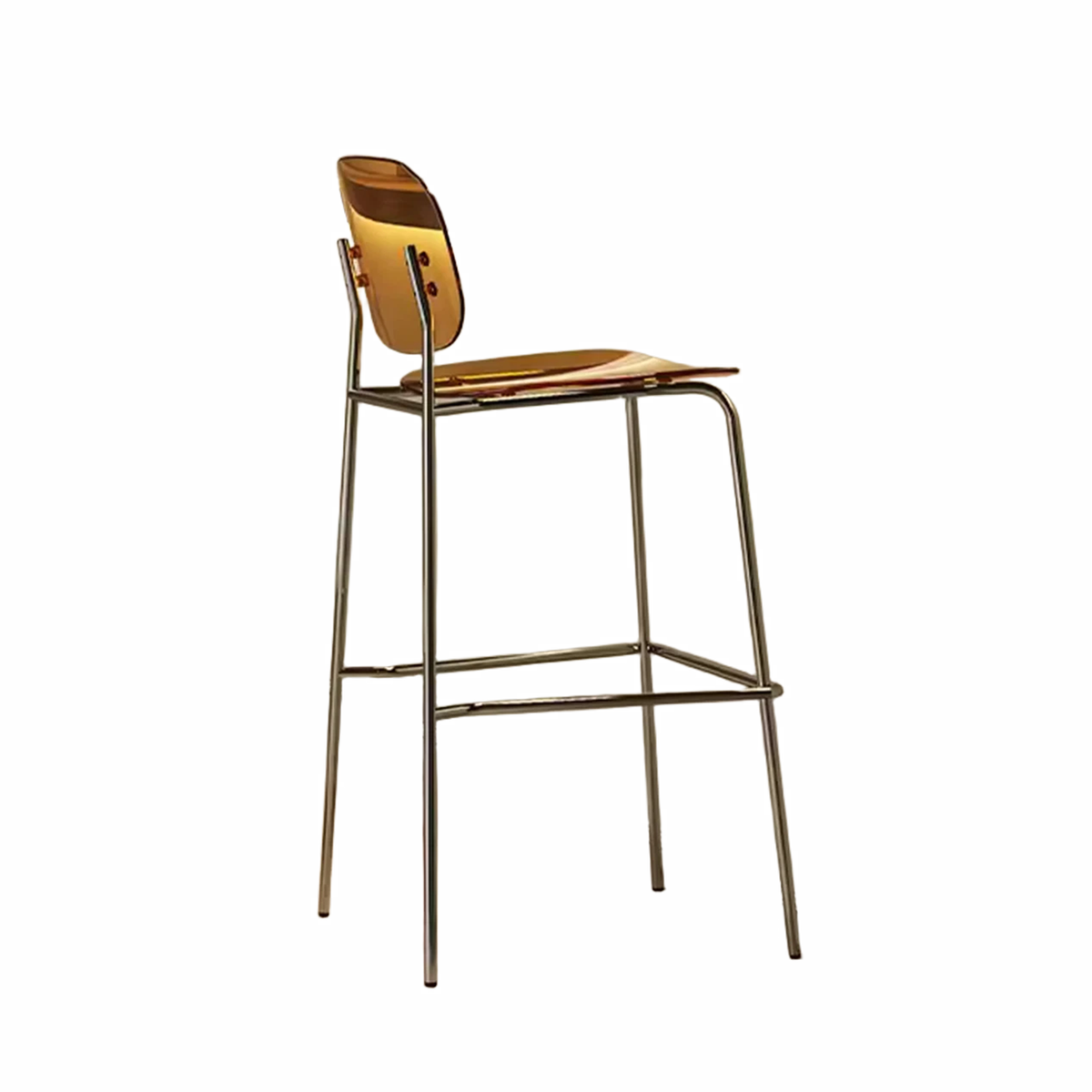 WISEMAX FURNITURE Modern Commercial Furniture Nordic Minimalist PVC Seat and Backrest with Stainless Steel High bar Stool