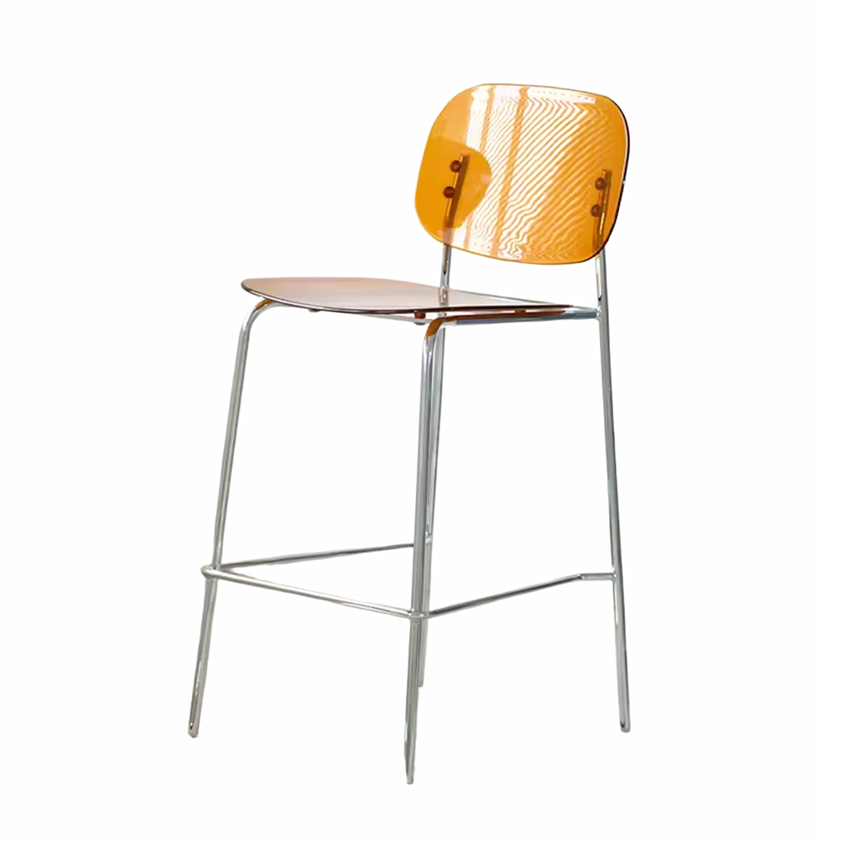 WISEMAX FURNITURE Modern Commercial Furniture Nordic Minimalist PVC Seat and Backrest with Stainless Steel High bar Stool