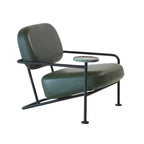 WISEMAX FURNITURE Minimalist Living Room Furniture Metal Frame Leisure Chair L Shape Leather Lounge Chair with Table