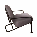 WISEMAX FURNITURE Minimalist Living Room Furniture Metal Frame Leisure Chair L Shape Leather Lounge Chair with Table