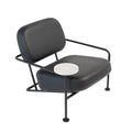 WISEMAX FURNITURE Minimalist Living Room Furniture Metal Frame Leisure Chair L Shape Leather Lounge Chair with Table