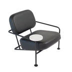 WISEMAX FURNITURE Minimalist Living Room Furniture Metal Frame Leisure Chair L Shape Leather Lounge Chair with Table