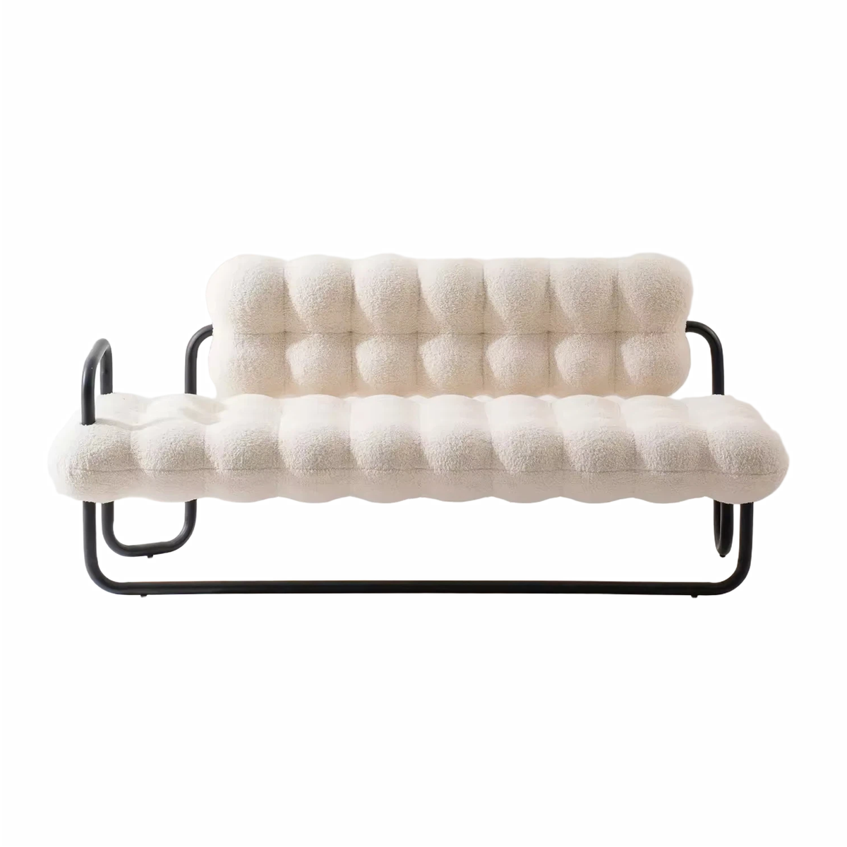 Wholesale Factory Home Furniture Modern Nordic Style White Fabric Lamb Living Room Three 3 Seater Boucle Sofa Chair