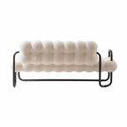 Wholesale Factory Home Furniture Modern Nordic Style White Fabric Lamb Living Room Three 3 Seater Boucle Sofa Chair