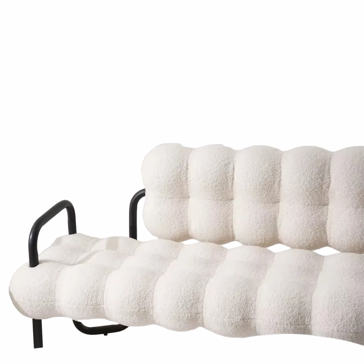 Wholesale Factory Home Furniture Modern Nordic Style White Fabric Lamb Living Room Three 3 Seater Boucle Sofa Chair