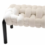 Factory Price Home Furniture Modern Nordic Fabric Bedroom Living Room White Lamb 2 Seater Boucle Bench Sofa Chair