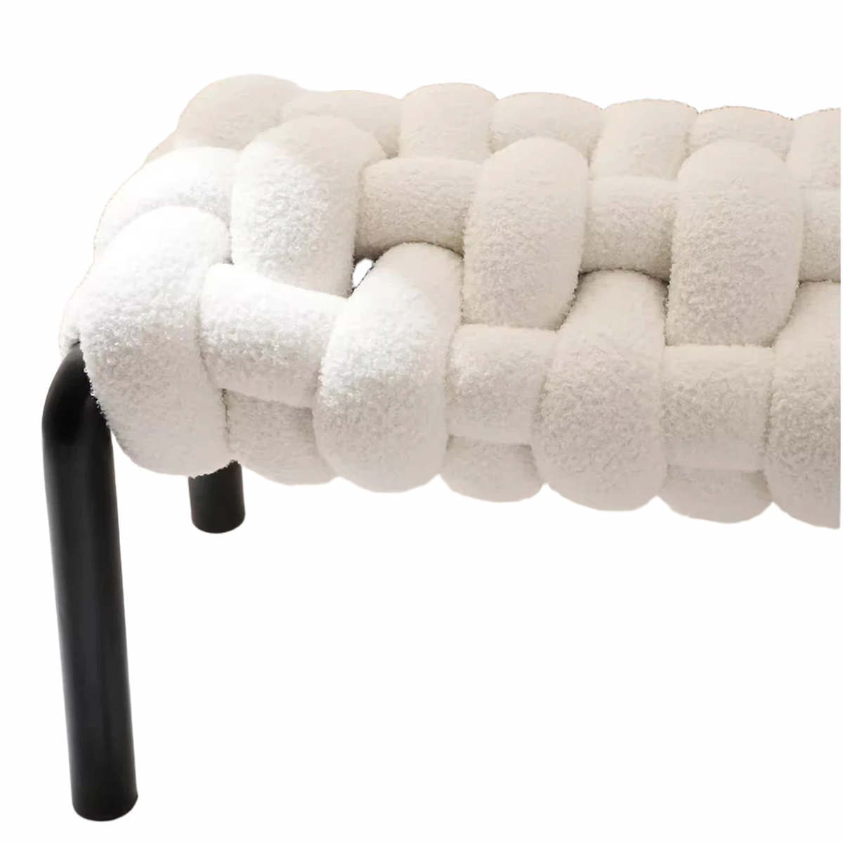 Factory Price Home Furniture Modern Nordic Fabric Bedroom Living Room White Lamb 2 Seater Boucle Bench Sofa Chair