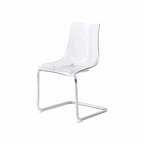 Wholesale Home Minimalist Modern Side Clear Transparent Cafe Restaurant Dinning Chair Acrylic Dining Room Chair with Metal Frame