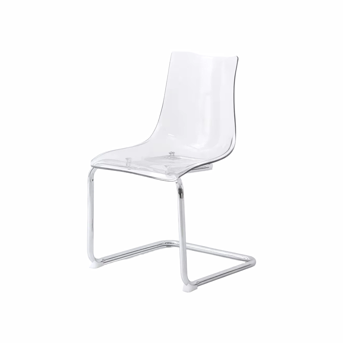 Wholesale Home Minimalist Modern Side Clear Transparent Cafe Restaurant Dinning Chair Acrylic Dining Room Chair with Metal Frame