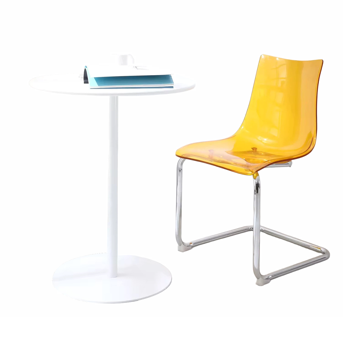 Wholesale Home Minimalist Modern Side Clear Transparent Cafe Restaurant Dinning Chair Acrylic Dining Room Chair with Metal Frame