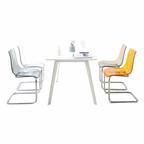 Wholesale Home Minimalist Modern Side Clear Transparent Cafe Restaurant Dinning Chair Acrylic Dining Room Chair with Metal Frame