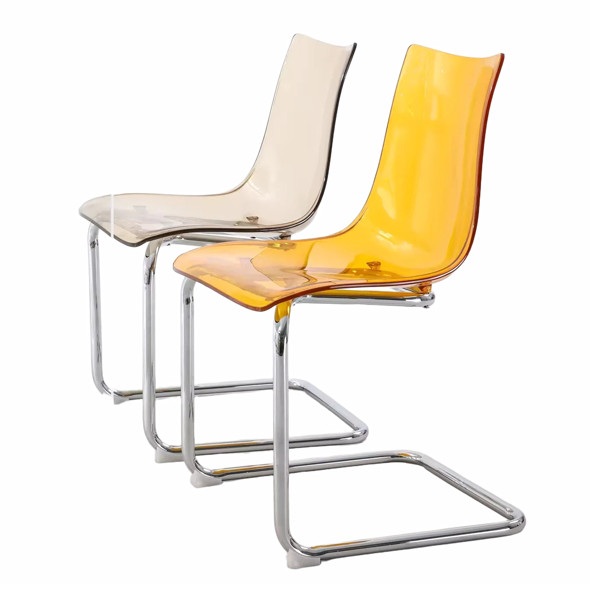 Wholesale Home Minimalist Modern Side Clear Transparent Cafe Restaurant Dinning Chair Acrylic Dining Room Chair with Metal Frame