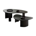Minimalist Pebble Shaped Coffee Table Combination Living Room Coffee Table Half Moon Shape Tea Table Black Plywood Top