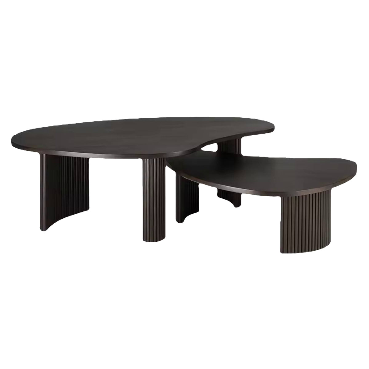 Minimalist Pebble Shaped Coffee Table Combination Living Room Coffee Table Half Moon Shape Tea Table Black Plywood Top