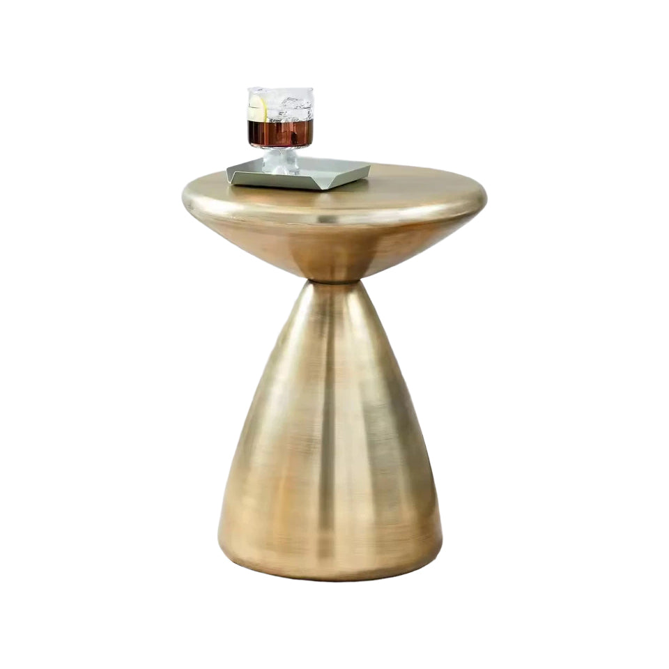 Modern Luxury Handcrafted Aluminum Side Table with Antique Brass Finished Used for Living Room Interior Decor