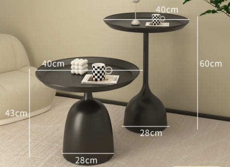 Modern Mini Coffee Table Small Iron Bedside Storage for Home Living Room Sofa Side Balcony with Panel Wood Style