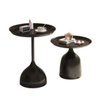 Modern Mini Coffee Table Small Iron Bedside Storage for Home Living Room Sofa Side Balcony with Panel Wood Style