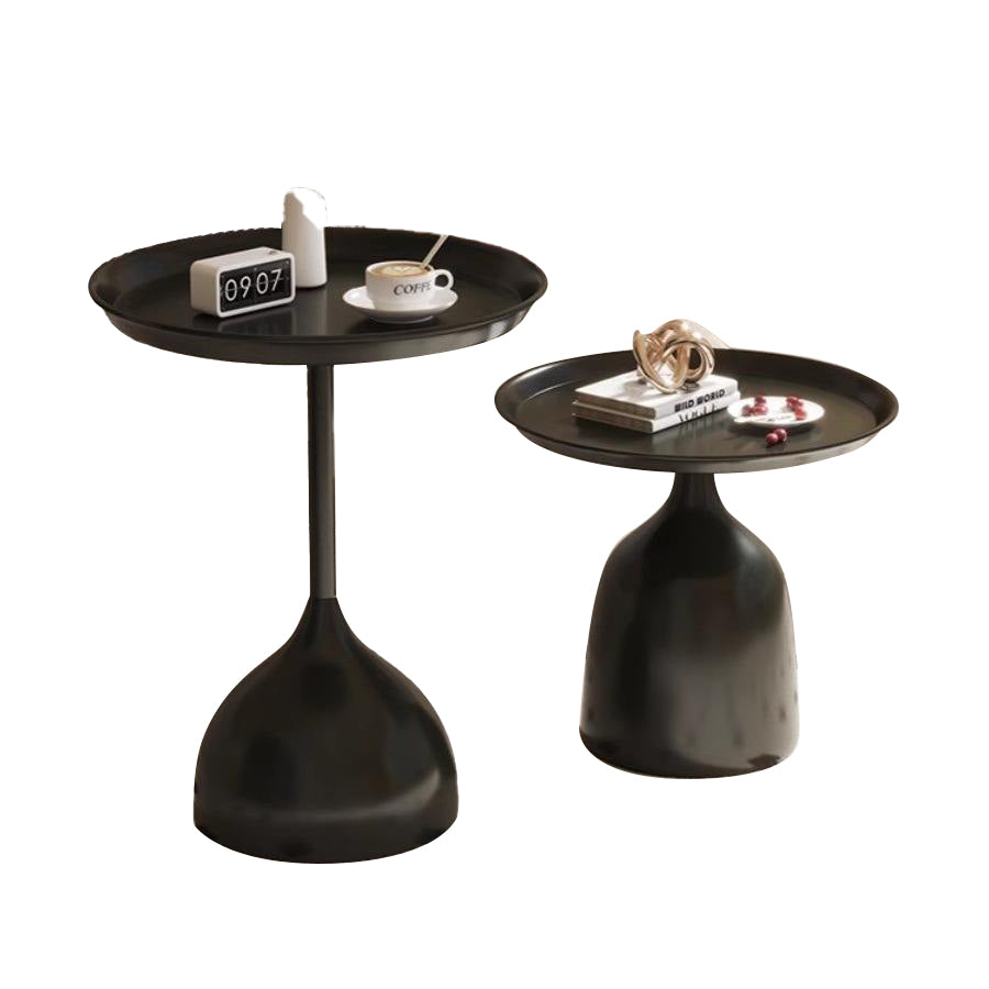 Modern Mini Coffee Table Small Iron Bedside Storage for Home Living Room Sofa Side Balcony with Panel Wood Style
