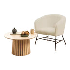 Low Price Handcrafted Round Shape Wooden Dining Table with Natural Finished for Living Room and Dining Room