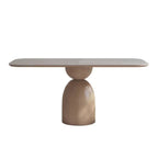 PurelyFeel Nordic Ash Solid Wood Dining Table Cream Wind Rock Board Dining Table and Chair Combination Rectangular Dining Table